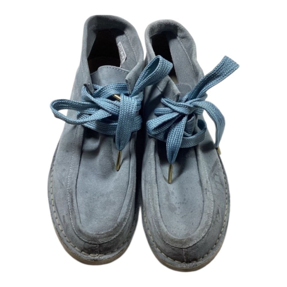 Free People Ashton Ankle Boots Dusty Blue Suede Lace Up Moccasin Sz EU 38